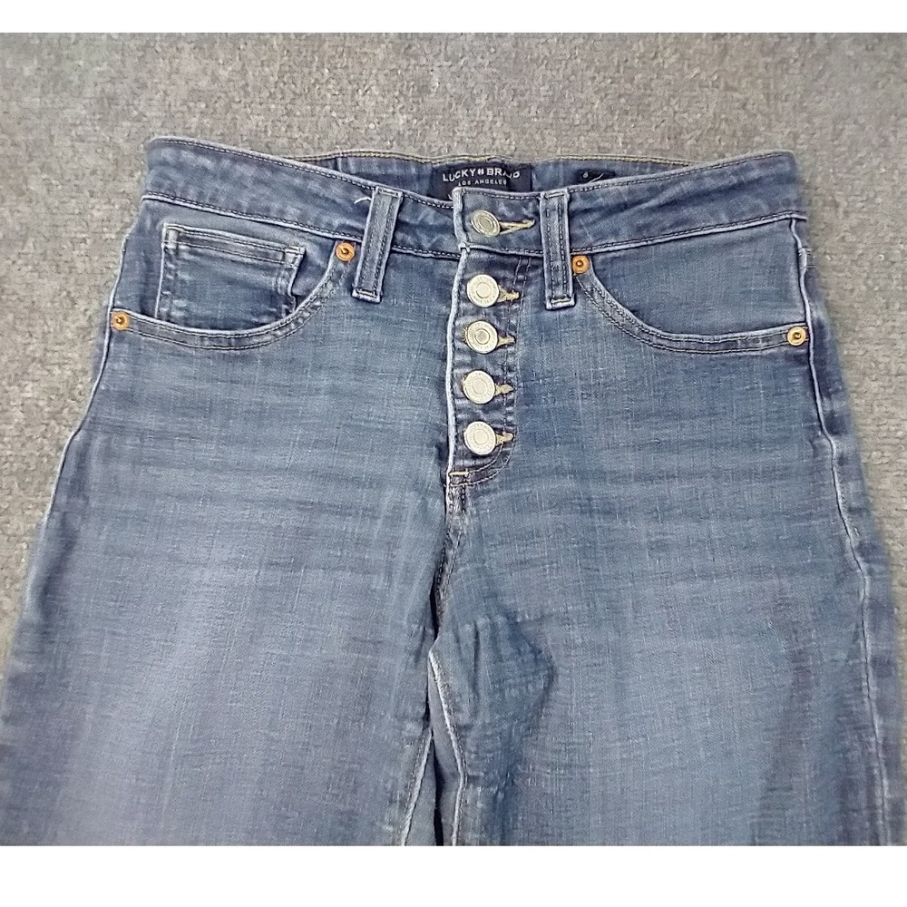 Lucky Brand Ava Skinny Ankle Jeans Womens 8/29 Blue Mid Rise Button Fly